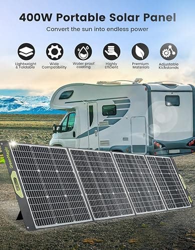 Greenmagic Portable 400 Watt Solar Panel, 39V 400W Foldable Panel Solar Charger Lightweight Durable Compatible with Most 40v Portable Solar Generator Power Station on The Market for RV Camping Home thumbnail 5