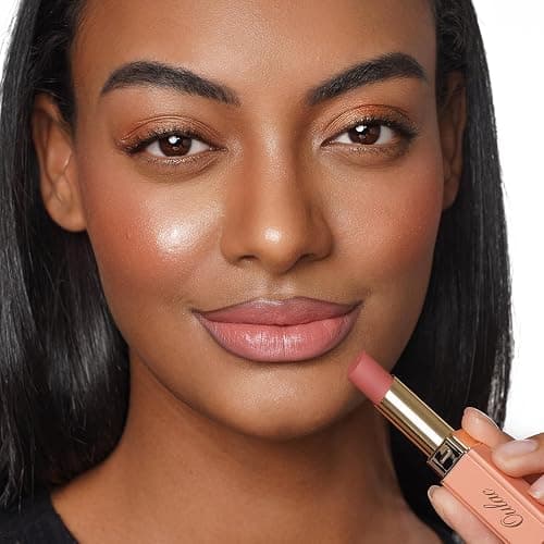 Oulac Satin Matte Pink Lipstick - Nude Long Lasting Lip Stick, Full Coverage with Smooth Creamy Texture Lip Colour, Moisturizing & Weightless Formula Lip Makeup, Vegan, 4.3g, SG06 Babe thumbnail 9