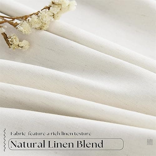 90 Inch Pinch Pleated Linen Blackout Curtains 2 Panels for Living Room Cream Natural 100% Black Out Curtains 90 Inches Long Pinch Pleat Dual Layer Drapes Birch Ivory Drapes for Dining Bedroom Office thumbnail 5