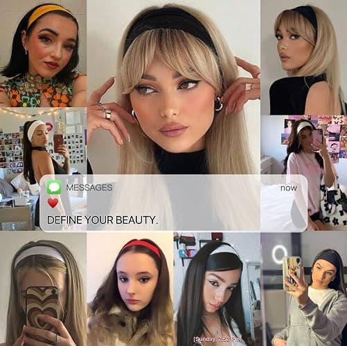 TERSE Headbands for Women Short Hair Non Slip Elastic Sweat Hairbands Soft Fabric Hair Bands Workout Yoga Running Sport Thin Hairwrap for Girls thumbnail 3