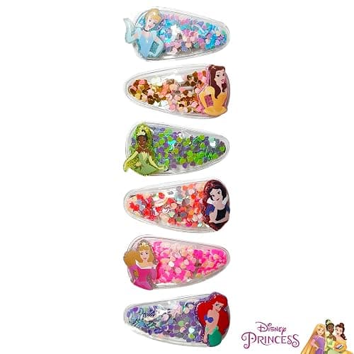 LUV HER Licensed Hair Accessories For Girls, 6pc Cute Hair Clips with Favorite Disney Princess Character Charms, Magical Confetti Hair Clips, Ages 3+ thumbnail 5