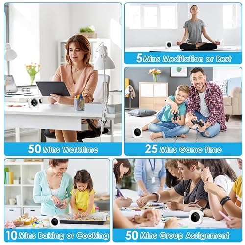 HAUKINIX 99-Minute Visual Timer with Pomodoro Timer Productivity Focus Timer Countdown Stopwatch Desk ADHD for Study, Work, Student, Procrastination, Loud Alarm/Mute/Vibration, 2 Brightness Levels thumbnail 8