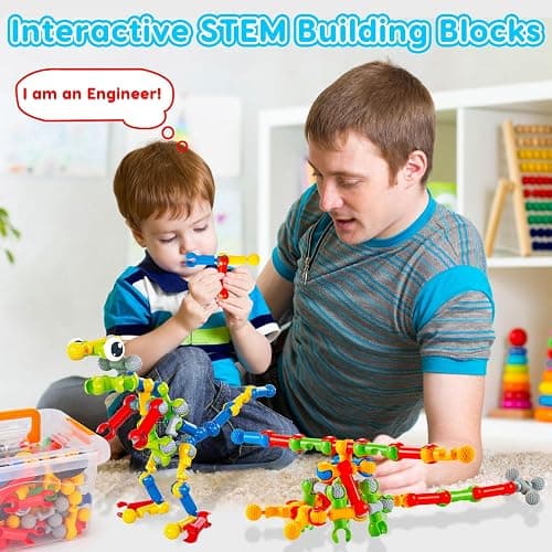 Kids STEM Building Toys for 3 4 5 6 7 8+ Year Old Boy Girl Birthday Gift, 125 Pcs Preschool Classroom Educational Building Blocks Stem Kits Activities Ages 3-5 4-8 5-7 6-8 Engineering Creative Games thumbnail 6