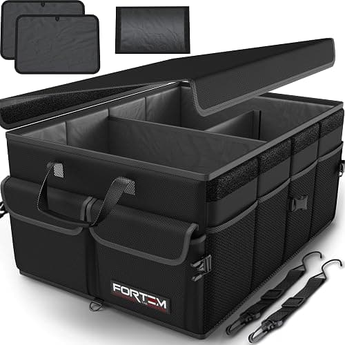FORTEM Trunk Organizer For SUV Car Trunk Organizer, Foldable Storage, Car Accessories for Women Men, Collapsible Bag, Perfect Christmas Gifts, 600D Oxford, Non Slip Bottom, Straps, Soft Cover (50L) - Image 1
