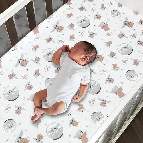 Lambs & Ivy Star Wars Mandalorian The Child/Baby Yoda/Grogu Fitted Crib Sheet thumbnail 3