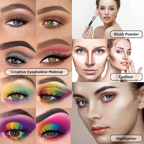 UCANBE Eyeshadow Palette with 15Pcs Brushes Makeup Set, Pigmented 86 Colors Make Up Sets Valentine's Day Gift, Matte Shimmer Glitter Eye Shadow Pallet Highlighter Contour Blush Powder Brush Beauty Kit thumbnail 4