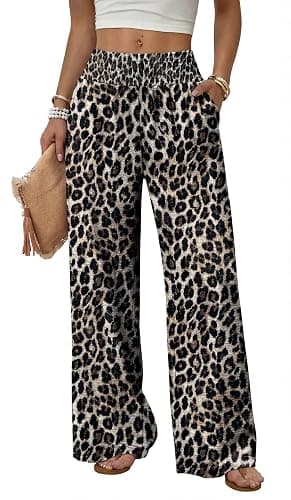 Sampeel Wide Leg Pants Woman High Waist Trousers with Pockets Casual Lounge - Image 1
