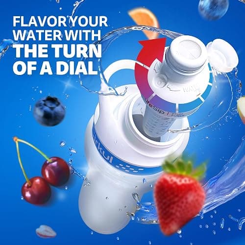 Cirkul 32oz. Matte Periwinkle Stainless Steel Water Bottle Starter Kit with Purple Lid, 2 Flavor Cartridges (1 LifeSip Blackberry Blueberry, 1 GoSip Berry Blue Punch) No Sugar, Zero Calorie Drink Mix thumbnail 7