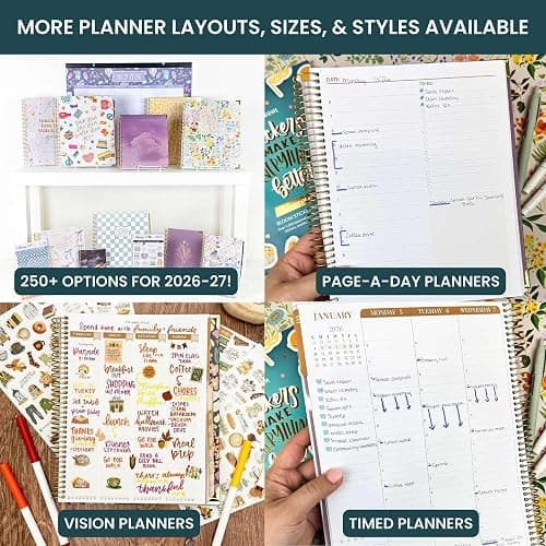 bloom daily planners HARDCOVER Planner 2026-2027 (8.5" x 11") Academic Year (July 2026 - July 2027) - 13 Months Task Goal Planner for Women - Monthly & Weekly Agenda Book - Bows thumbnail 8