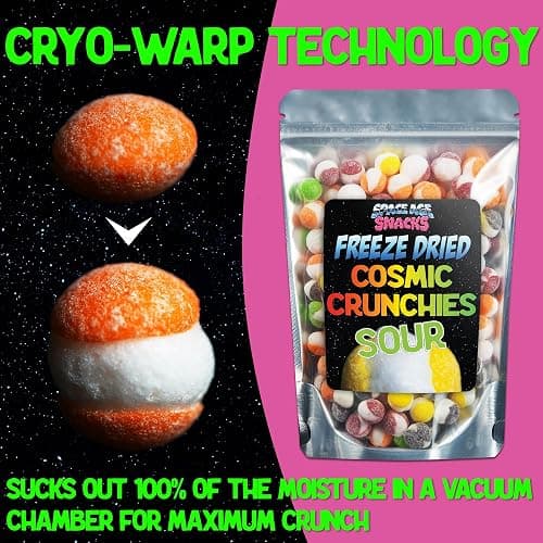 Sour Freeze Dried Candy - 4 Ounce Freeze Dried Sour Cosmic Crunchies Viral Candy - Gourmet Sour Candy - Freezed Dry Light and Crunchy for All Ages thumbnail 4
