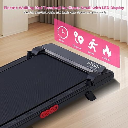 Walking Pad with Handle Bar and Incline, 3.0HP Electric Portable Small Treadmills with Incline for Home Small Spaces, 0.6-7.6MPH Compact Walking Pads Treadmill with Handles, 350LBS thumbnail 8