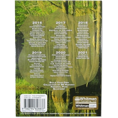 2010-2021 National Park Quarter 56 Coin Set Uncirculated with Folder | Collectible 56-Coin Set: National Park Quarter, 2010-2021, Copper-Nickel Clad, Uncirculated thumbnail 10