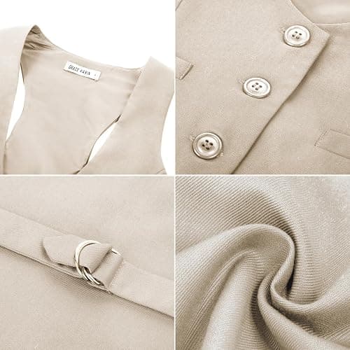 GRACE KARIN Women's Suit Vest Top, Dressy Casual Sleeveless Button Wasitcoat, Fromal Steampunk Blazer For Work Office thumbnail 7