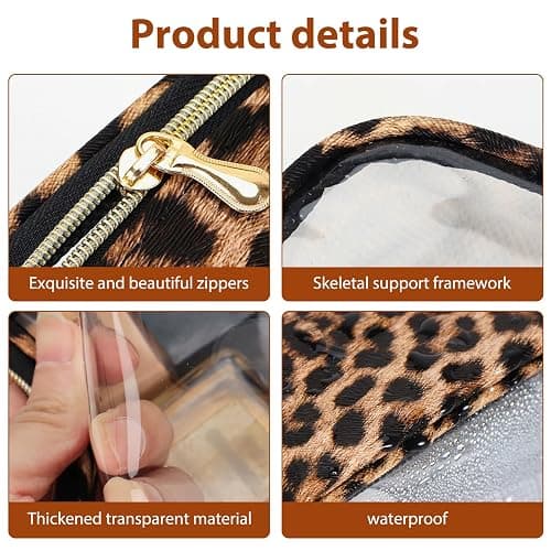 Clear Makeup Bags with Zipper, TSA Approved Travel Toiletry Bag, 3-Pack (Large, Small & Mini) Clear Cosmetic Bag, Waterproof Make Up Bag for Women, Car Bag Organizer & Car Organization Essentials thumbnail 4