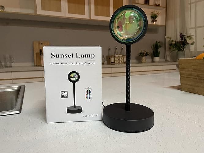 JIMEI Sunset Lamp Projector Led Lights for Bedroom Night Light RGB Lights Sun Sunlight Sunrise Lamp 10w 360° Rotation Mood Lighting Home/Room Decor Christmas Gifts for Women,Desktop Multicolor thumbnail 9