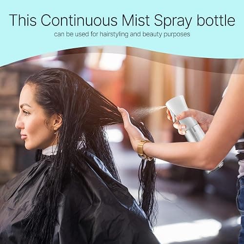 BeautifyBeauties Spray Bottle For Hair – Continuous Mister Spray Bottle for Hairstyling, Cleaning, Plants, Pets, Barbers, Salons, Essential Oil Scents (Clear, 16.9oz/500ml) 11" H x 2.6" L thumbnail 4