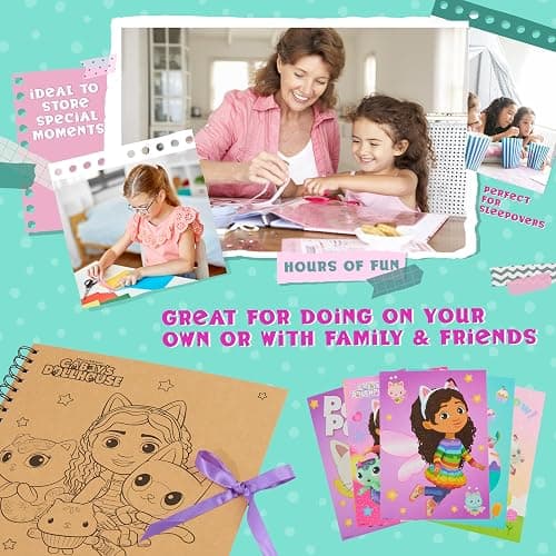 Gabby's Dollhouse Scrapbook Kit for Kids Art Supplies Craft Set Scrapbook Accessories Stickers Stamps Gel Pens Gifts for Girls thumbnail 4