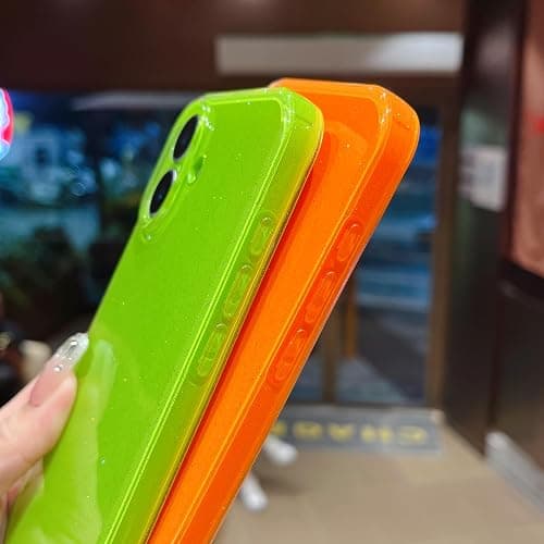 FABSPARK Case for iPhone 16 Plus,Super Cute Vibrant Neon Glitter Shiny Bling Sparkly Glossy Girly Case,Shockproof Slim Camera Protection for iPhone 16 Plus 6.7 inch,Hot Pink thumbnail 4