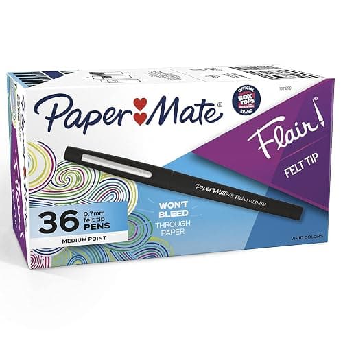 Paper Mate Flair Felt Tip Pens, Medium Point (0.7mm), Black, 36 Count - Office Supplies thumbnail 11