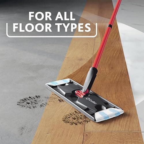 O-Cedar H2prO Flat Mop System | Quick Everyday Cleaning | Dual-Tank Fresh Water System | Machine Washable Reusable Microfiber Mop Pad | Safe on Hardwood, Tile & Vinyl Floors thumbnail 14