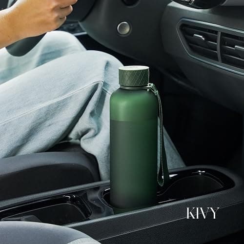 KIVY Tritan Trinkflasche 1l - Kohlensäure geeignet & Auslaufsicher - Für Sport, Schule & Büro - Sport Trinkflasche Gym - Wasserflasche Sprudel geeignet - Sportflasche 1 Liter - Weiß/Gold thumbnail 9