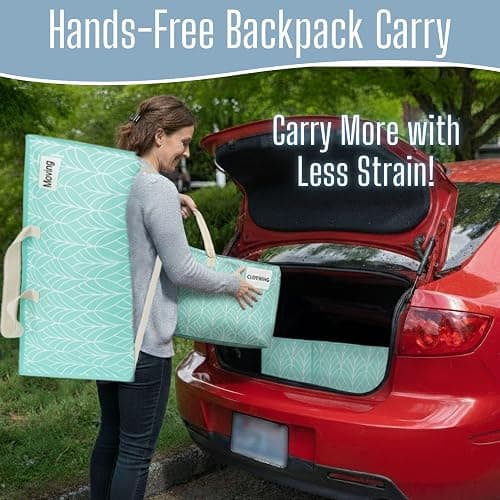 VENO 6 Pack Heavy Duty Moving Bags with Backpack Straps, Zippers & Handles, Extra Large Packing Bags for College Dorm Essentials, Moving Supplies Alternative to Cardboard Moving Boxes thumbnail 4