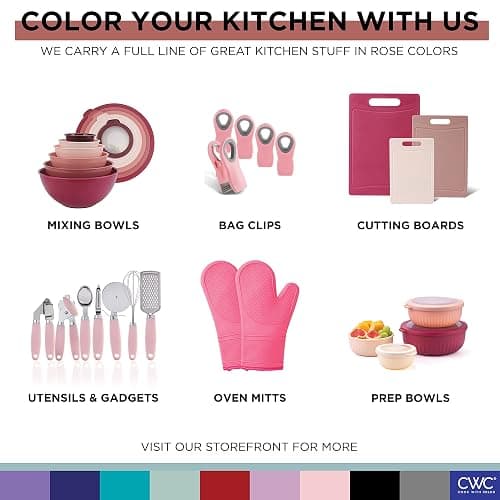 COOK WITH COLOR Kitchen Gadget Set Copper Plated Stainless Steel Utensils with Soft Touch Handles, Copper Pink, 7 Pieces thumbnail 8