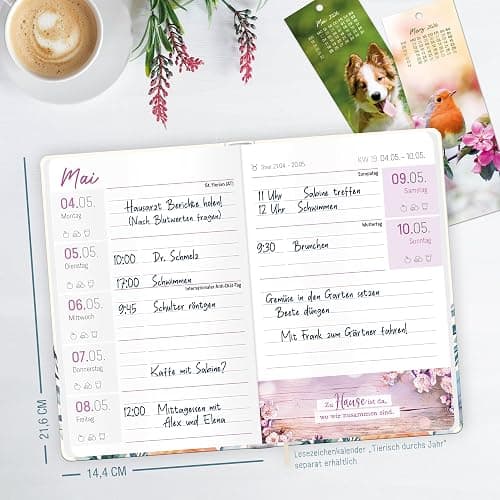 Häfft® Großdruck-Kalender 2026 mit extra großer Schrift & Zahlen - Hardcover Wochenplaner "Hibiskus" - nachhaltig & klimafreundlich thumbnail 6