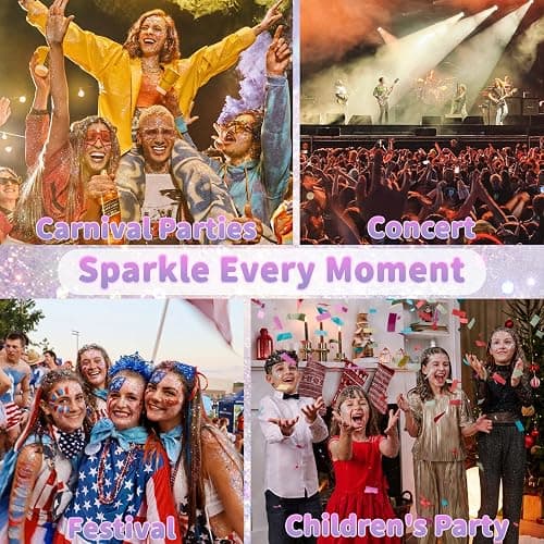 Orange Glitter Stick,Holographic Body & Face Glitter,Hair Glitter for Kids | Hair Accessories for Women,Rave Outfits for Women,Sparkling Hair Glitter for Halloween Party Carnivals. thumbnail 7