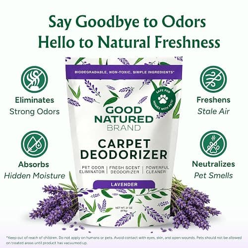 Good Natured Brand | Carpet Deodorizer & Freshener Powder | 31 oz Pet Odor Eliminator for Strong Odor & Pet Urine | Fresh Natural Lavender Scent | Safe for Homes with Pets thumbnail 2