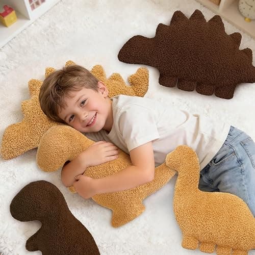 Dino Nugget Pillow Plush, Dinosaur Chicken Plush Nuggets Pillow Funny Birthday Gifts for Boys Girls, Funny Stuffed Animals Plush Toy Pillows, Dinosaur Gifts for Kids Teens Adults (Small, Kentrosaurus) thumbnail 2