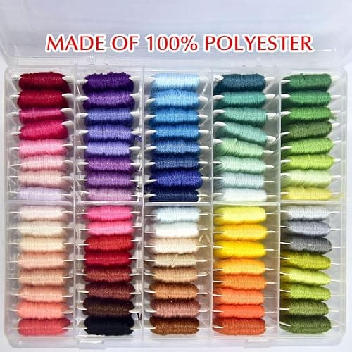 Friendship Bracelet String Kit String Bracelet Making Kit with 80 Skeins Embroidery Floss Cross Stitch Thread with Storage Box thumbnail 4
