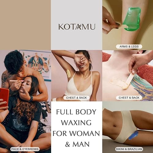 KOTAMU Waxing Kit for Women & Men, Wax Warmer for Hair Removal, Digital Wax Kit with Silicone Pot, Ideal for Face Eyebrow Arm Legs Armpit &Sensitive Skin, Pink Waxing Machine for Home Salon Use thumbnail 4