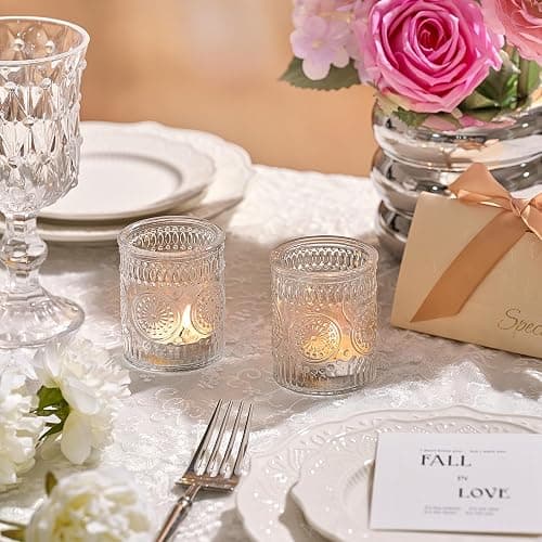 30 Pack Clear Glass Votive Candle Holders, Vintage Candle Holder Bulk, Tealight Candle Holders for Table Centerpieces, Home, Bridal Shower, Birthday, Christmas, Thanksgiving Party Table Decor thumbnail 4