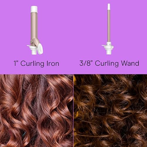 Conair Double Ceramic Multi-Attachment Hair Styler, 5-in-1 Hair Curling Wand Set to Create Curls, Waves, and Blowouts, Ceramic Technology Eliminates Damaging Hot Spots, White/Rose Gold thumbnail 5