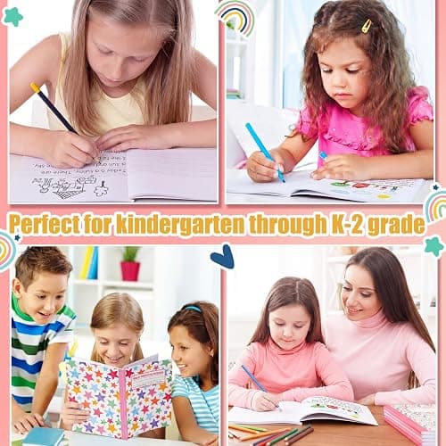 Gueevin 6 Pack Rainbow Primary Composition Notebook with Picture Space Bulk for Grades K-2 110 Page 8.5 X11'' Half Primary Journal K-2 Drawing Story for Back to School First Day of School thumbnail 6