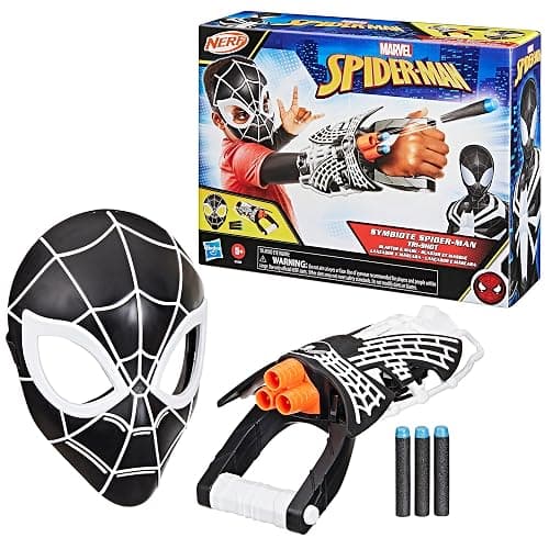 SPIDER-MAN Marvel Symbiote Tri-Shot Blaster & Mask, Role Play Gauntlet & Mask for Costume Additions, Super Hero Toys for Kids Ages 5+ thumbnail 10