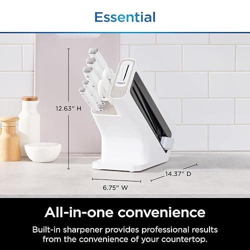 Ninja K12007WHBN NeverDull 7-Piece Prep Knife System, Essential, High Carbon Stainless Steel, Built-in Sharpener, White thumbnail 3
