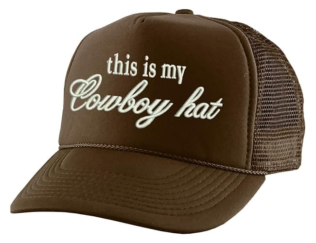 ALLNTRENDS This is My Cowboy Hat Embroidered Trucker Hat Funny Western Snapback Cap - Image 1