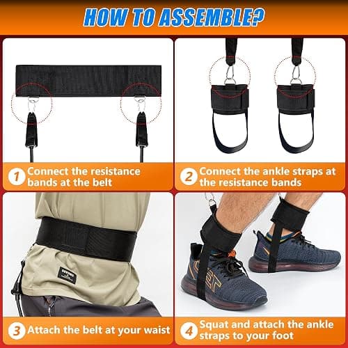 AA deLuxe | Jump Dunk Vertical Leg Bands Trainer for Basketball, Football, Volleyball, and Strength Training. Tester Exercise Plyometric Jumptrainer Equipment. With high Resistance for higher Jumping. thumbnail 4