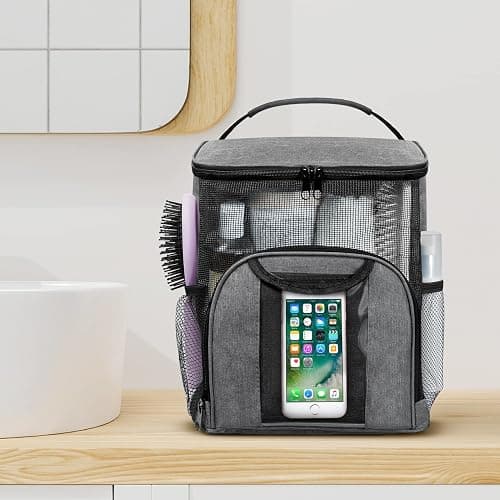 Attmu Mesh Shower Caddy Portable Dorm Tote Bag, Quick Dry Hanging Toiletry Bag, Large Capacity Shower Bag for College Dorm Room Essentials for Boys and Girls for Bath Camping (Gray) thumbnail 2