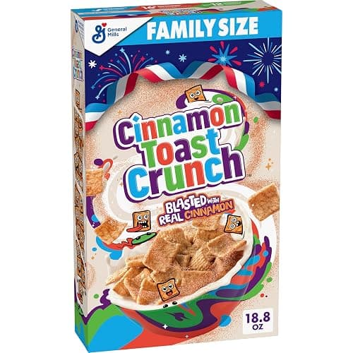 Cinnamon Toast Crunch Breakfast Cereal, Crispy Cinnamon Cereal, Family Size, 18.8 oz - Image 1