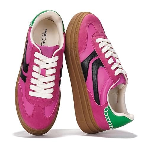Project Cloud Platform Sneakers for Women Footwear - Memory Foam Insole Womens Shoes, Lightweight and Non-Slip Sole Lace Up Fashion Sneakers (Dodge) - Image 1