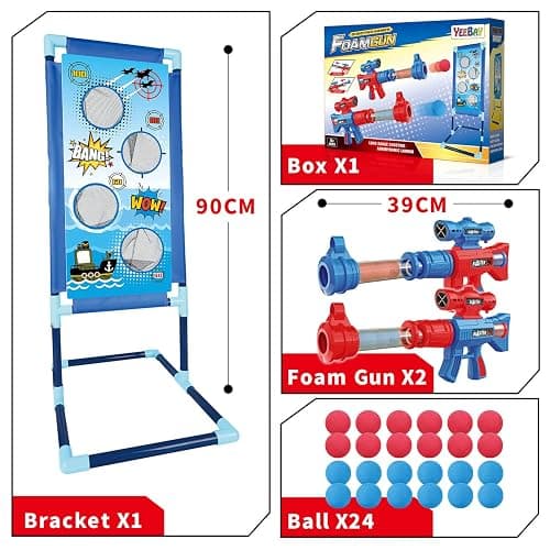 YEEBAY Shooting Game Toy for Age 6, 7, 8,9,10+ Years Old Kids, Boys - 2pk Air Guns & Shooting Target & 24 Foam Balls - Ideal Gift - Compatible with Toy Guns thumbnail 7