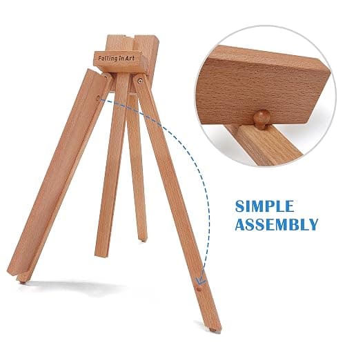 Falling in Art Beechwood 25" Tabletop Easel Display Stand for Painting - Holding Canvas Up to 22 1/2 Inches High, A-Frame Artist Tripod with Rubber Feet, Portable Photo and Sign Holder thumbnail 3