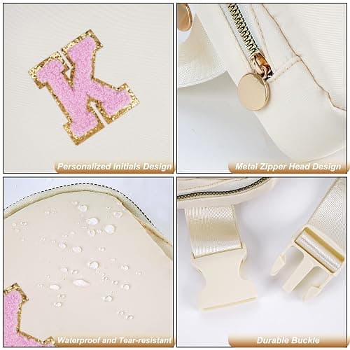Uygafly Cross Body Bag for Girls & Women - Trendy Fanny Pack, Kids to Teen, Monogrammed Crossbody Bag | Cream thumbnail 6