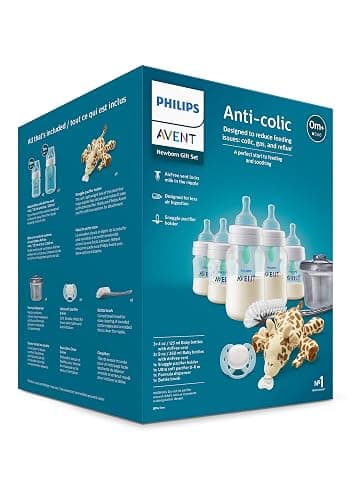 Philips Avent Anti-colic Baby Bottle with AirFree Vent Newborn Gift Set With Snuggle, Clear, SCD306/10 thumbnail 26