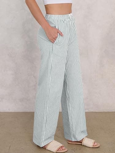 ANRABESS Womens Striped Gingham Pants 2025 Pajama Lounge Boxer Pants Cute Comfy PJ Bottoms with Pockets Y2K Plaid Outfits thumbnail 3
