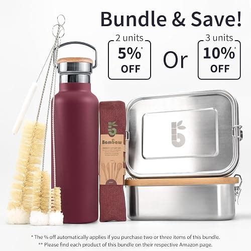 Bambaw 16 oz Water Bottle Insulated, Reusable Stainless Steel Water Bottle with Wide Mouth That Fits Tea Infusers, Made of High-Grade Stainless Steel, Durable & Easy to Clean (Red Berry) thumbnail 8