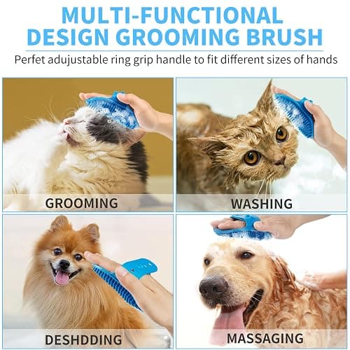 Professional 7 in 1 Dog Paw Cleaner for Dogs & Cats - Includes 1 Portable Paw Washer, 1 Bath Brush, 2 Dog Toothbrushes and 3 Absorbent Towels Note: Fits Paws 2.5 to 3.5 Inches Wide (Large, Blue) thumbnail 6